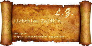 Lichtblau Zalán névjegykártya